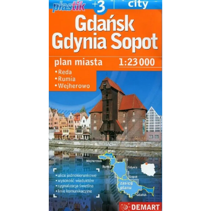 GDAŃSK, GDYNIA, SOPOT, REDA, RUMIA, WEJHEROWO PLAN MIASTA 1 : 23 000 - Demart