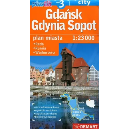 GDAŃSK, GDYNIA, SOPOT, REDA, RUMIA, WEJHEROWO PLAN MIASTA 1 : 23 000 - Demart