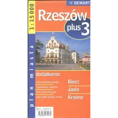 RZESZÓW, BIECZ, JASŁO, KROSNO PLAN MIASTA 1 : 15 000 - Demart