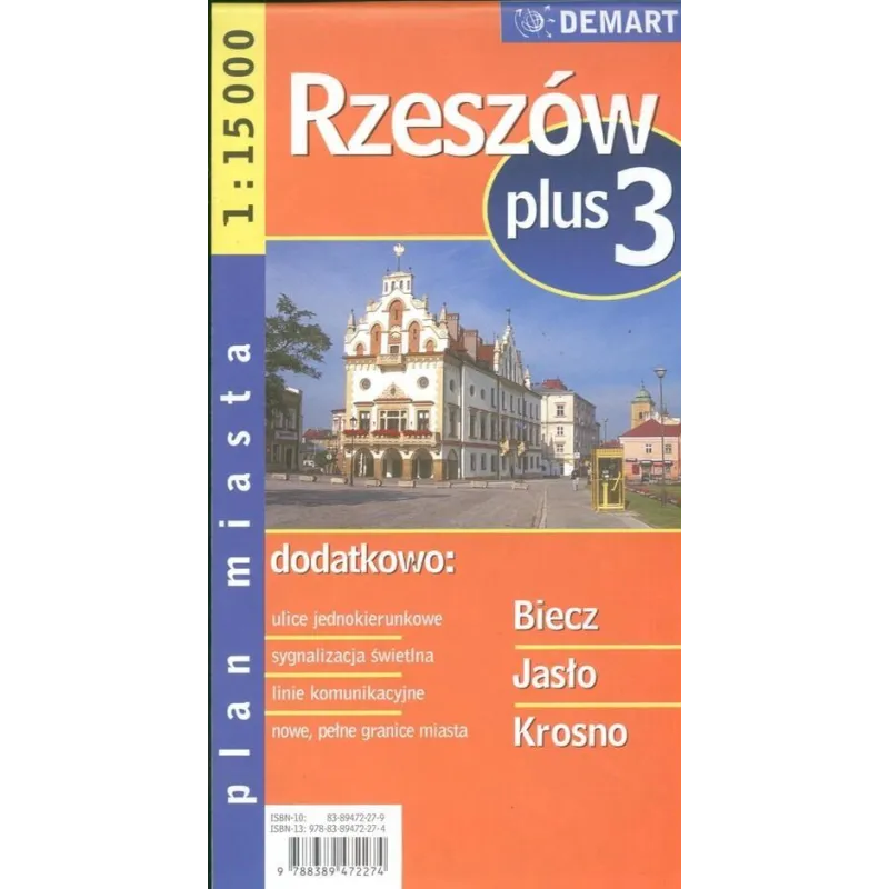 RZESZÓW, BIECZ, JASŁO, KROSNO PLAN MIASTA 1 : 15 000 - Demart