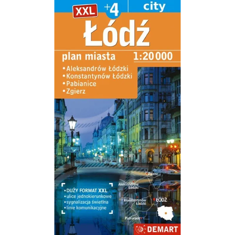 ŁÓDŹ PLAN MIASTA 1:20 000 - Demart