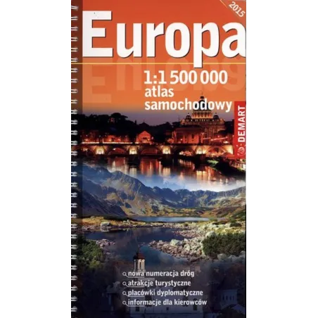 EUROPA ATLAS SAMOCHODOWY 1 : 1 500 000 - Demart