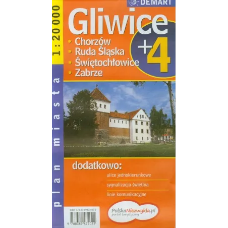 GLIWICE, CHORZÓW, RUDA SLĄSKA, ŚWIETOCHŁOWICE, ZABRZE PLAN MIASTA 1 : 20 000 - Demart