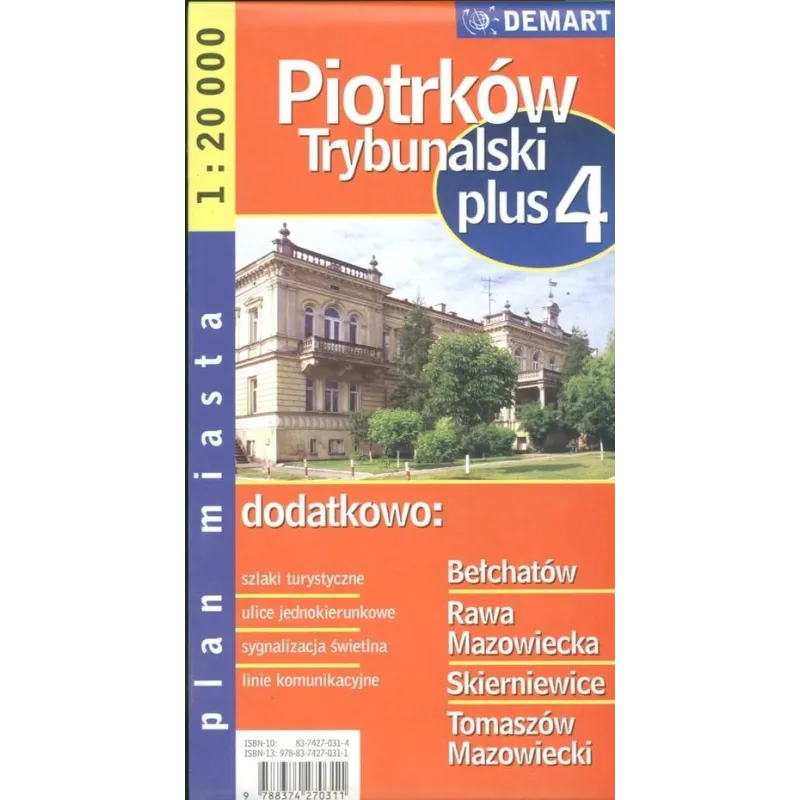 PIOTRKÓW TRYBUNALSKI SKIERNIEWICE PLAN MIASTA 1 : 20 000 - Demart