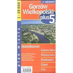 ZIELONA GÓRA GORZÓW WIELKOPOLSKI +5 PLAN MIASTA 1 : 20 000 - Demart