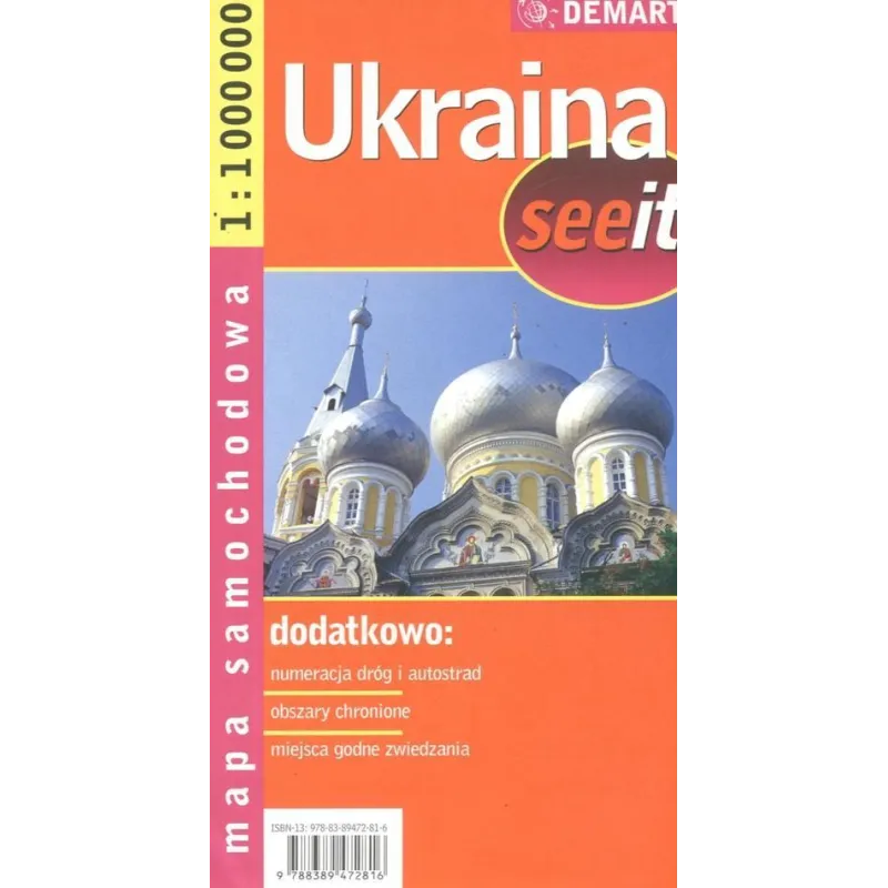 UKRAINA MAPA SAMOCHODOWA 1:1 000 000 - Demart