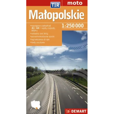 MAŁOPOLSKIE TIR MAPA SAMOCHODOWA SKALA 1 : 250 000 - Demart