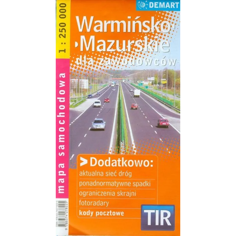 WARMIŃSKO-MAZURSKIE DLA ZAWODOWCÓW MAPA SAMOCHODOWA 1 : 250 000 - Demart