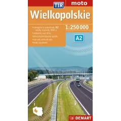 WIELKOPOLSKIE A2 MAPA SAMOCHODOWA 1 : 250 000 - Demart