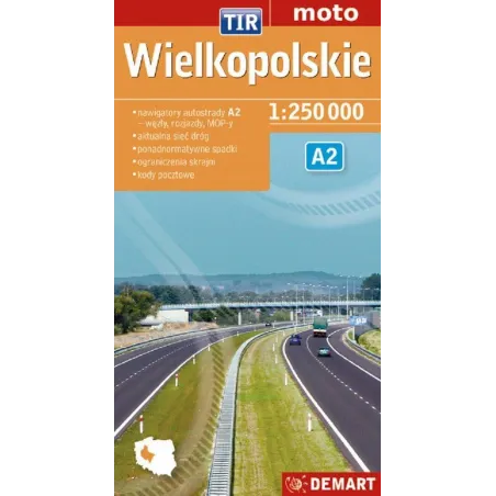WIELKOPOLSKIE A2 MAPA SAMOCHODOWA 1 : 250 000 - Demart