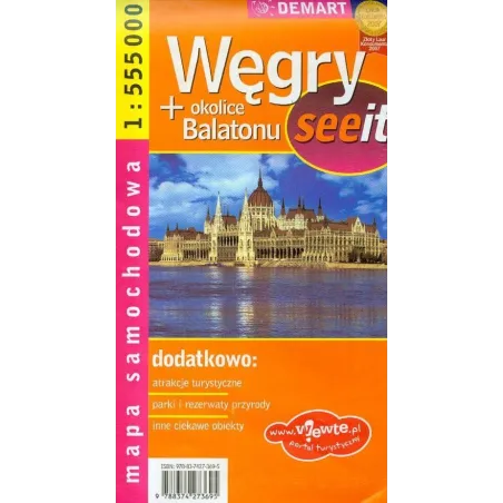 Węgry + Okolice Balatonu Mapa Samochodowa 1 : 555 000 Węgry + Okolice Balatonu Mapa Samochodowa 1 : 555 000
