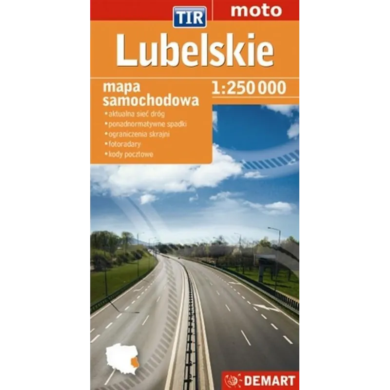 LUBELSKIE MAPA SAMOCHODOWA 1:250 000 - Demart