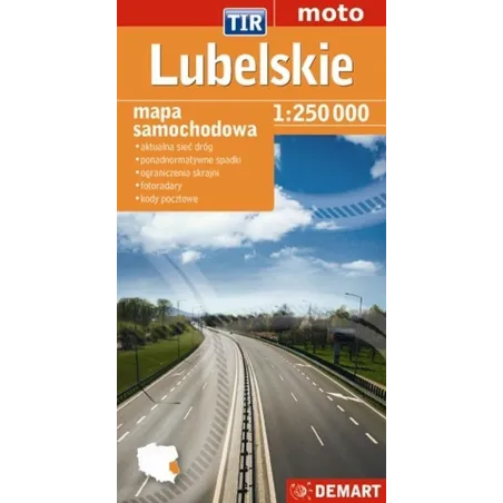 LUBELSKIE MAPA SAMOCHODOWA 1:250 000 - Demart