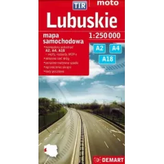 LUBUSKIE A2 A4 A18 MAPA SAMOCHODOWA 1 : 250 000 - Demart
