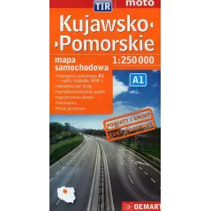 KUJAWSKO-POMORSKIE A1 MAPA SAMOCHODOWA 1 : 250 000 - Demart