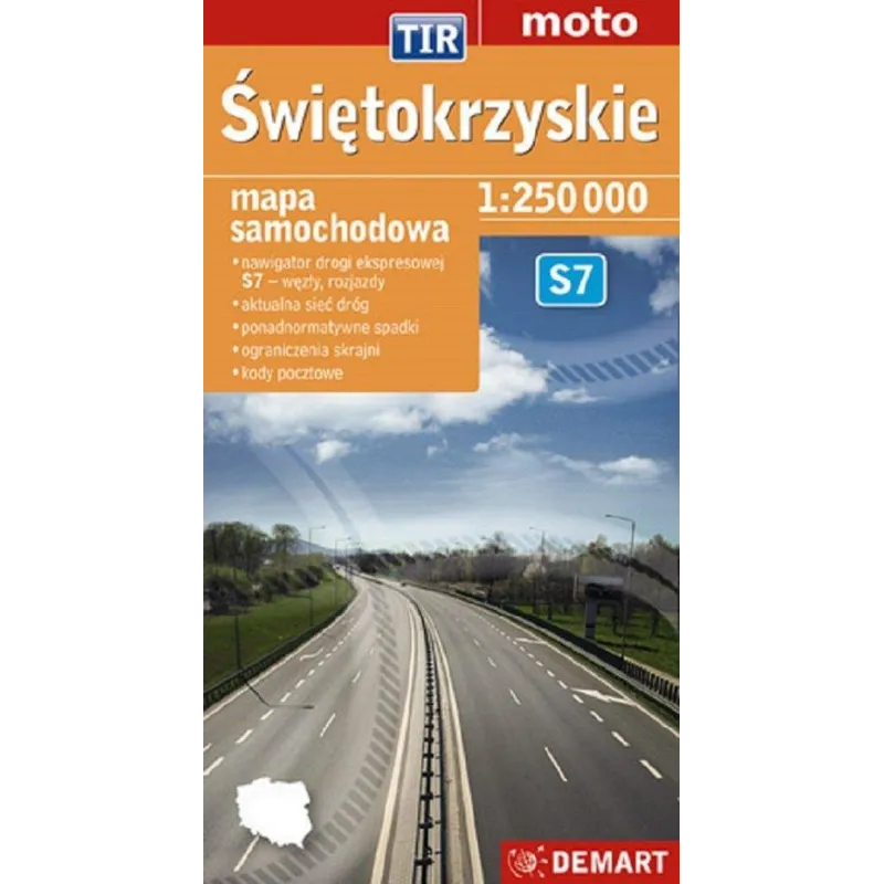 ŚWIĘTOKRZYSKIE S7 MAPA SAMOCHODOWA 1 : 250 000 - Demart