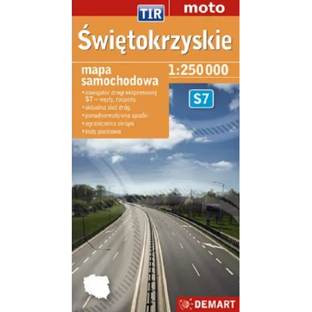 ŚWIĘTOKRZYSKIE S7 MAPA SAMOCHODOWA 1 : 250 000 - Demart