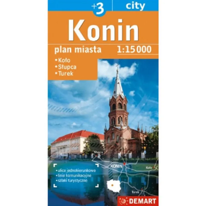 KONIN, KOŁO, SŁUBCA, TUREK PLAN MIASTA 1:15 000 - Demart