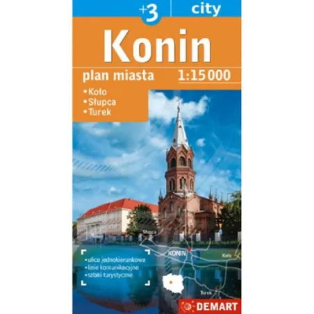 KONIN, KOŁO, SŁUBCA, TUREK PLAN MIASTA 1:15 000 - Demart
