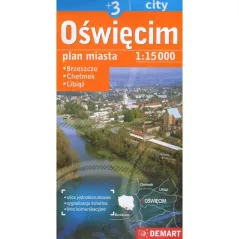 OŚWIĘCIM, BRZESZCZE, CHEŁMEK, LIBIĄŻ PLAN MIASTA 1:15 000 - Demart