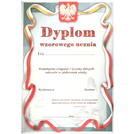 DYPLOM WZOROWEGO UCZNIA A4 - Panon