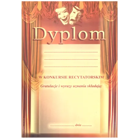 Dyplom Konkurs Recytatorski A4 Dyplom Konkurs Recytatorski A4