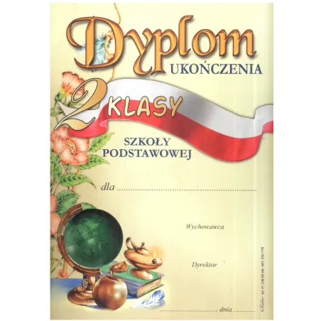 DYPLOM UKOŃCZENIA 2 KLASY SZKOŁY PODSTAWOWEJ A4 - Panon
