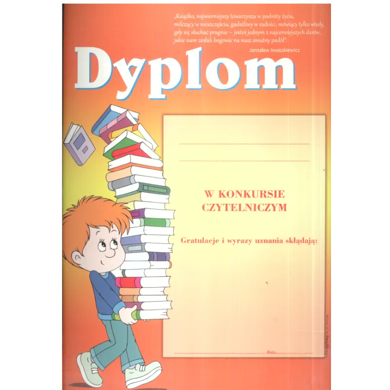 DYPLOM KONKURS CZYTELNICZY A4 - Panon