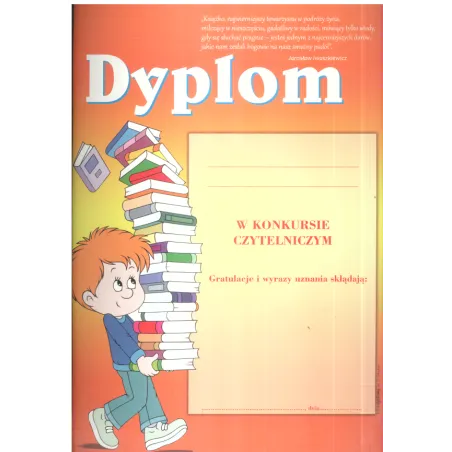 DYPLOM KONKURS CZYTELNICZY A4 - Panon