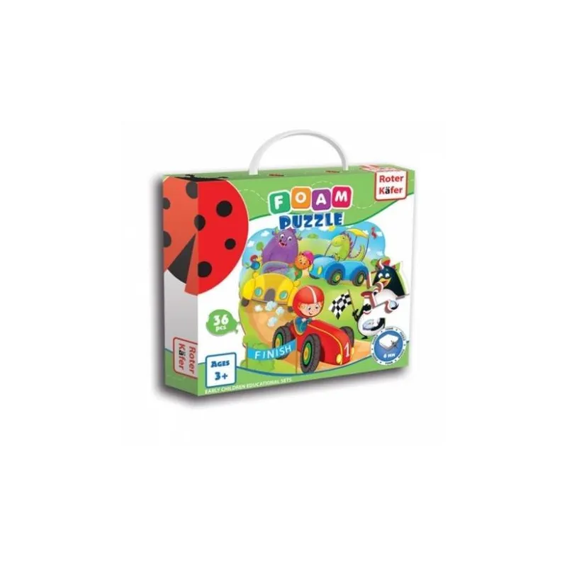 WYŚCIGI PUZZLE PIANKOWE 36 ELEMENTÓW 3+ - Roter-Kafer