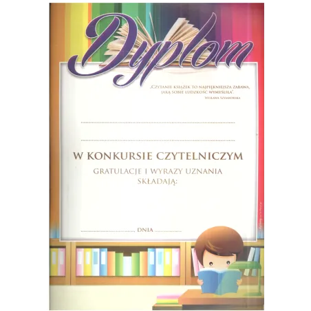 DYPLOM KONKURS CZYTELNICZY A4 - Panon