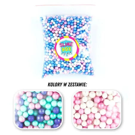 KULKI STYROPIANOWE 2 KOLORY BABY-PINK + ARIELKA SLIMEBOX 6+ - Slimebox