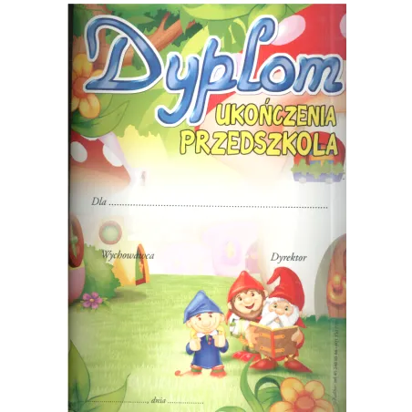 DYPLOM UKOŃCZENIA PRZEDSZKOLA A4 - Panon