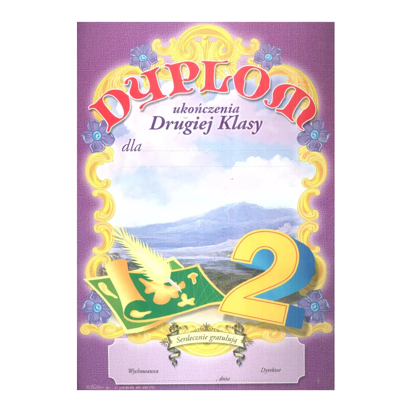 DYPLOM UKOŃCZENIA DRUGIEJ KLASY B5 - Panon