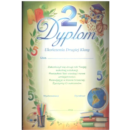 DYPLOM UKOŃCZENIA DRUGIEJ KLASY A4 - Panon