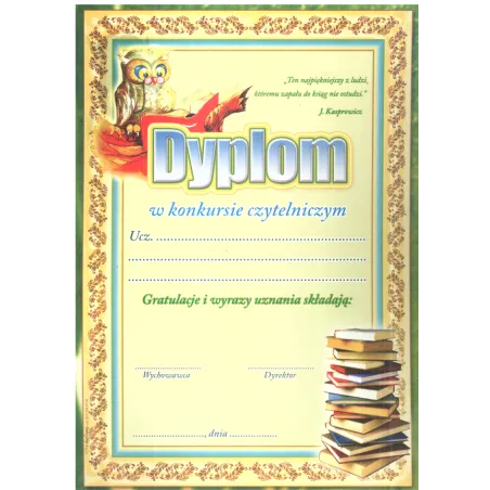 DYPLOM KONKURS CZYTELNICZY A4 - Panon
