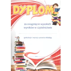 DYPLOM ZA OSIĄGNIĘCIE WYSOKICH WYNIKÓW W CZYTELNICTWIE A4 - Panon