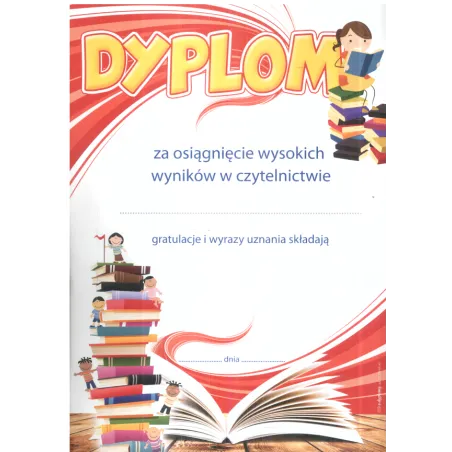 DYPLOM ZA OSIĄGNIĘCIE WYSOKICH WYNIKÓW W CZYTELNICTWIE A4 - Panon