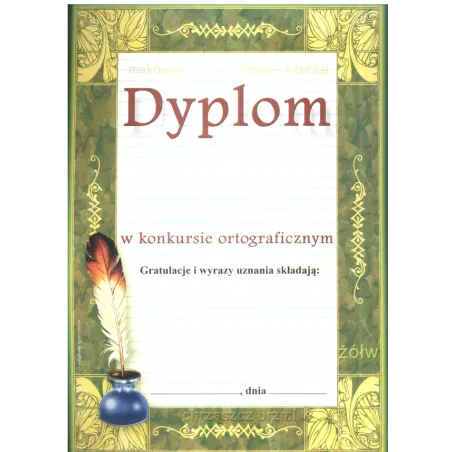 DYPLOM KONKURS ORTOGRAFICZNY A4 - Panon