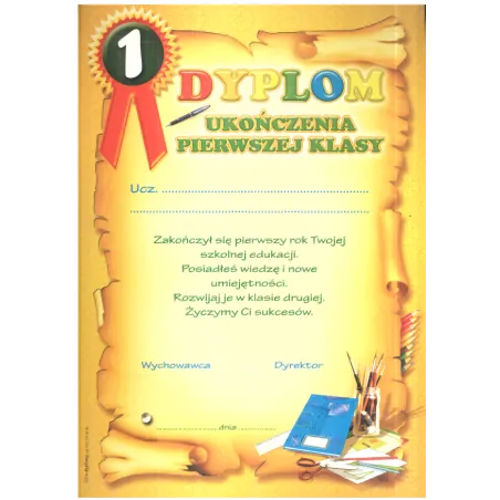 DYPLOM UKOŃCZENIA PIERWSZEJ KLASY A4 - Panon