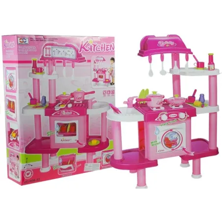 KUCHNIA Z PRALKĄ I ZMYWARKĄ + WYPOSAŻENIE ZESTAW MAŁEJ GOSPODYNI 3+ - Lean Toys