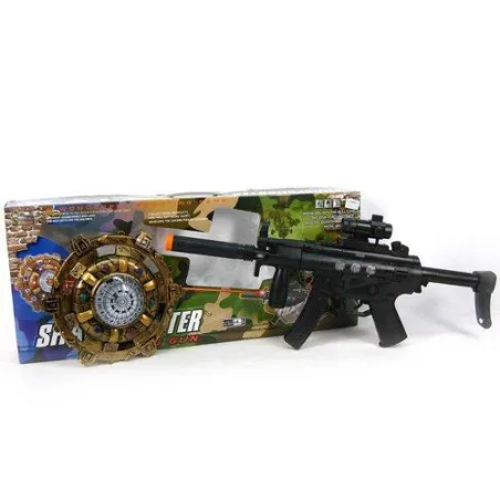 KARABIN z DŹWIEKIEM MP5 65 CM+ TARCZA NA PODCZERWIEŃ + CELOWNIK 3+ II GATUNEK - Icom
