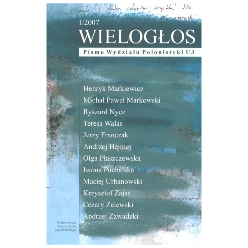 WIELOGŁOS PISMO WYDZIAŁU POLONISTYKI Teresa Walas - Wydawnictwo Uniwersytetu Jagiellońskiego