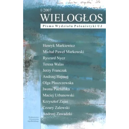 WIELOGŁOS PISMO WYDZIAŁU POLONISTYKI Teresa Walas - Wydawnictwo Uniwersytetu Jagiellońskiego