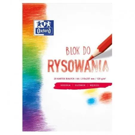 BLOK RYSUNKOWY BIAŁY 20 KARTEK A4 - Oxford