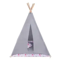 Namiot Tipi + Mata + 2 Poduszki Szary Piórka Lulando