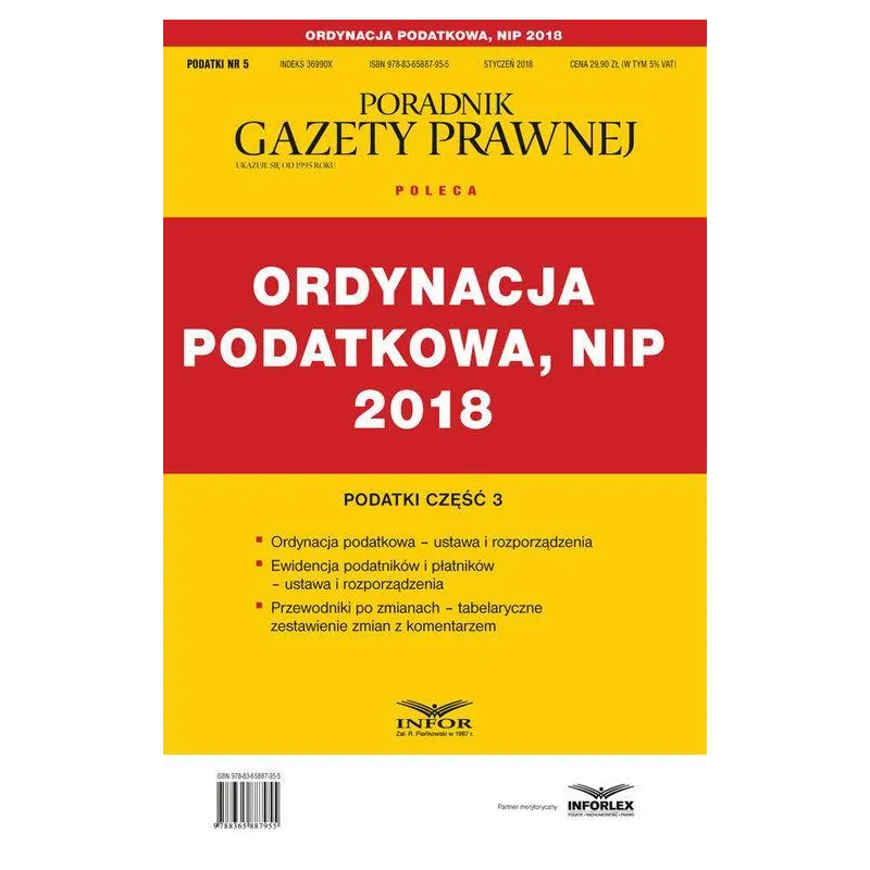 ORDYNACJA PODATKOWA NIP 2018 PODATKI 3 5/2018 - Infor