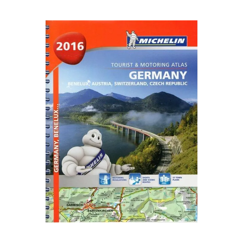 GERMANY BENELUX AUSTRIA SWITZERLAND CZECH REPUBLIC 1:300 000 MATA TURYSTYCZNA I SAMOCHODOWA - Michelin