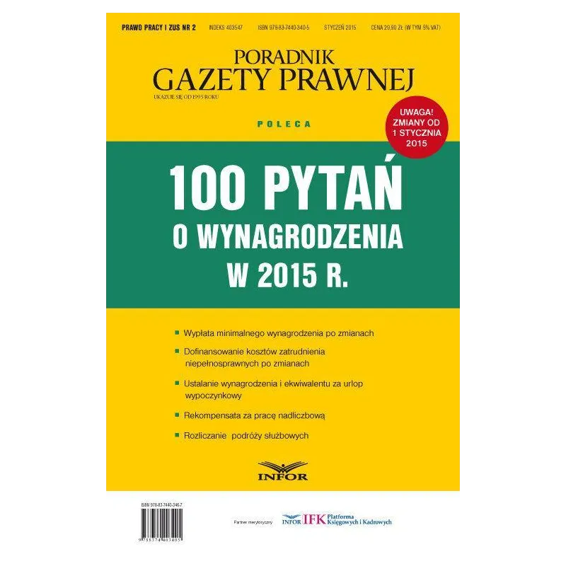 100 PYTAŃ O WYNAGRODZENIA W 2015 R. - Infor