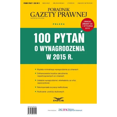 100 PYTAŃ O WYNAGRODZENIA W 2015 R. - Infor